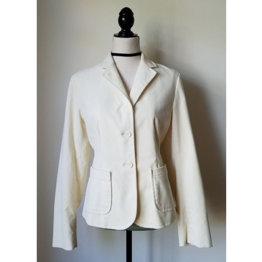 Gap Ivory Colored Velvet Jacket